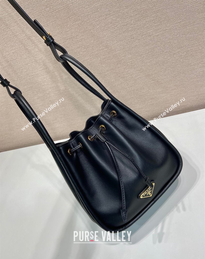 Prada Leather Bucket bag Black 2025 1BE087 (YZ-250407058)