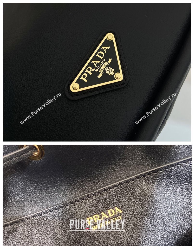 Prada Leather Bucket bag Black 2025 1BE087 (YZ-250407058)
