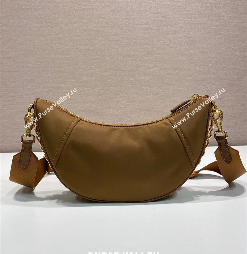 Prada Demi-lune Re-Nylon shoulder bag 1BH222 Brandy Brown 2025 (YZ-250407059)