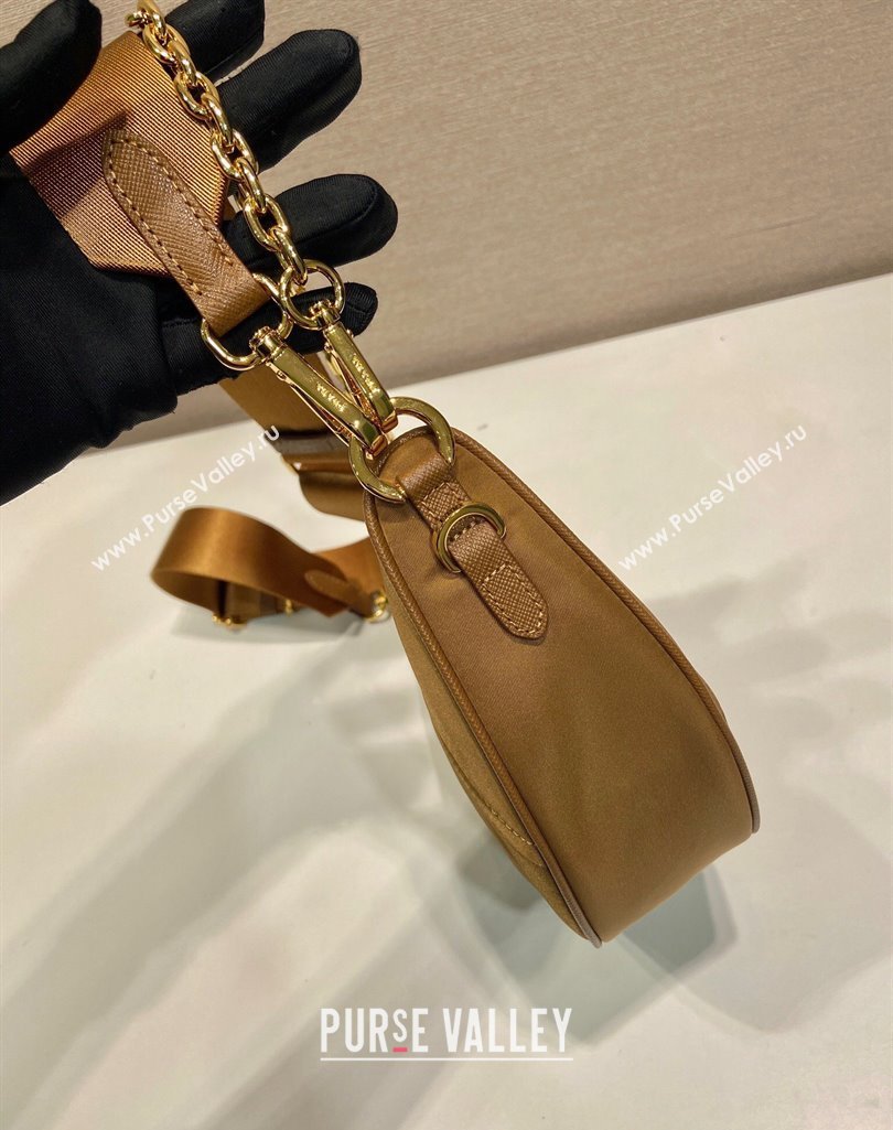 Prada Demi-lune Re-Nylon shoulder bag 1BH222 Brandy Brown 2025 (YZ-250407059)