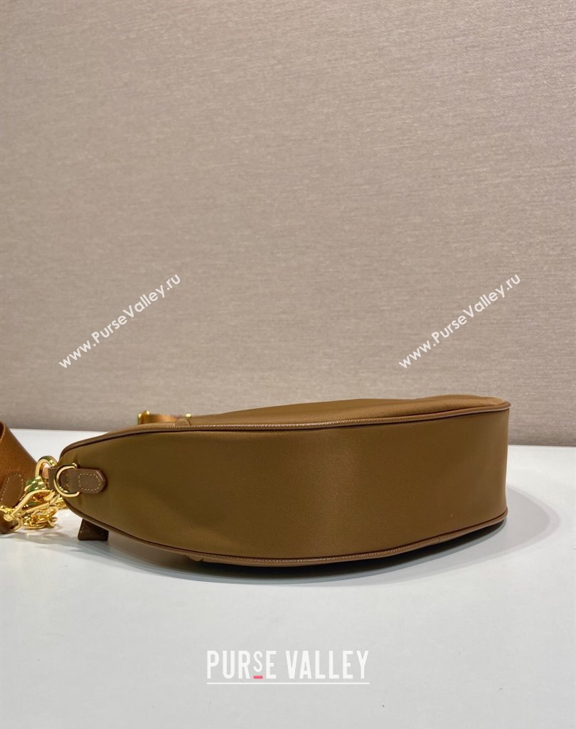 Prada Demi-lune Re-Nylon shoulder bag 1BH222 Brandy Brown 2025 (YZ-250407059)