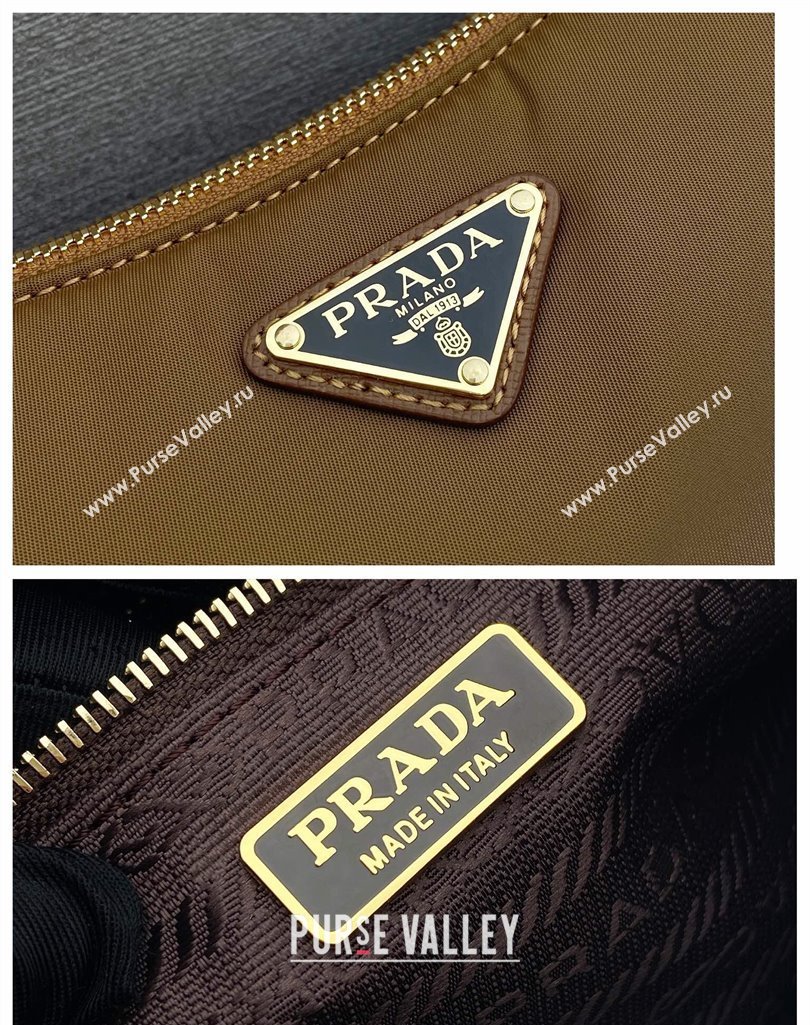 Prada Demi-lune Re-Nylon shoulder bag 1BH222 Brandy Brown 2025 (YZ-250407059)