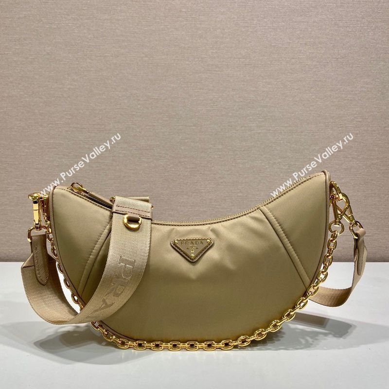 Prada Demi-lune Re-Nylon shoulder bag 1BH222 Beige 2025 (YZ-250407060)