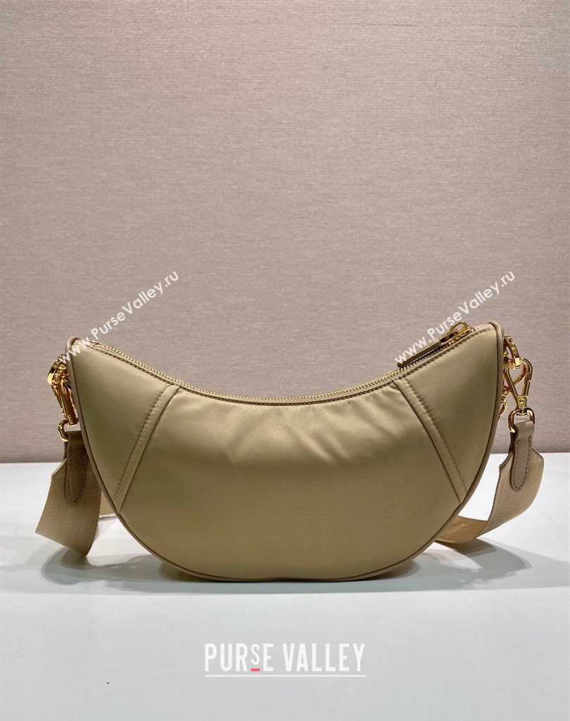 Prada Demi-lune Re-Nylon shoulder bag 1BH222 Beige 2025 (YZ-250407060)