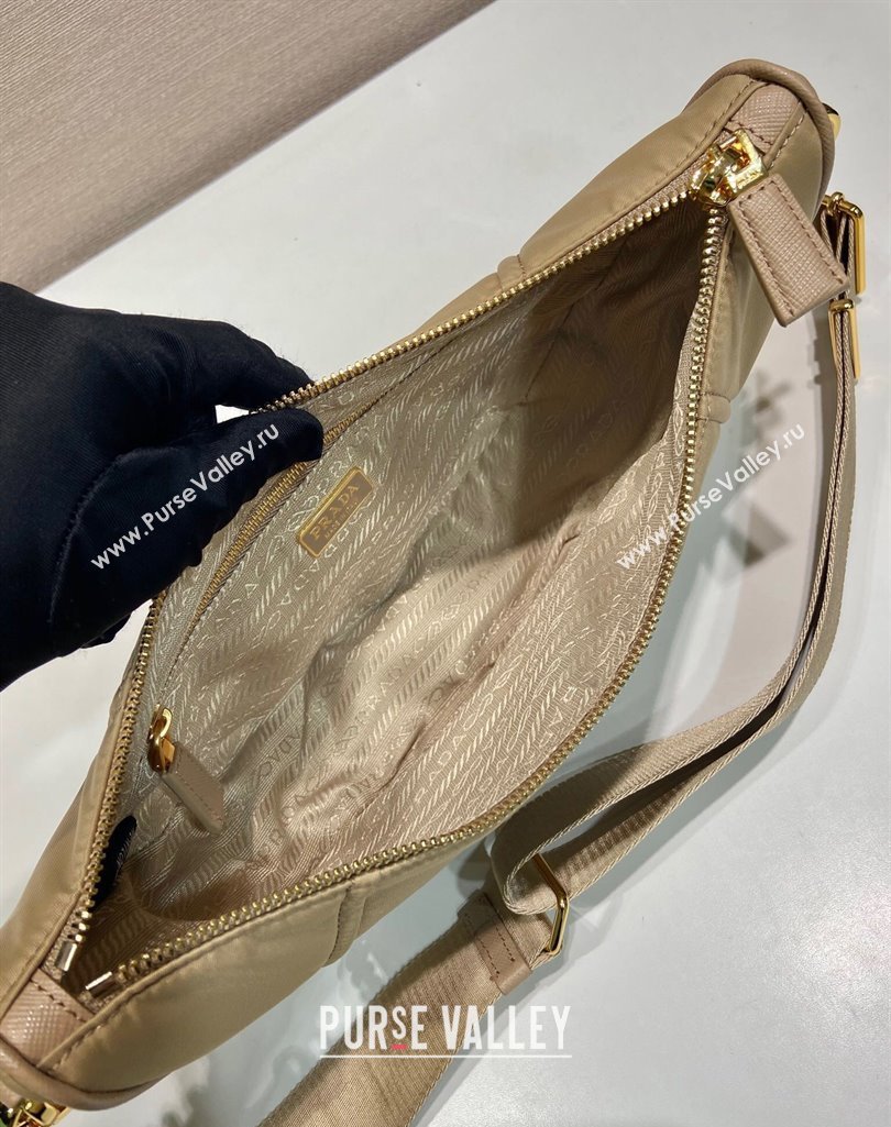 Prada Demi-lune Re-Nylon shoulder bag 1BH222 Beige 2025 (YZ-250407060)