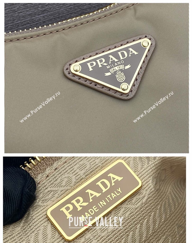 Prada Demi-lune Re-Nylon shoulder bag 1BH222 Beige 2025 (YZ-250407060)