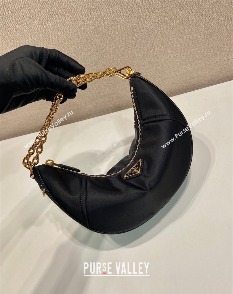 Prada Demi-lune Re-Nylon shoulder bag 1BH222 Black 2025 (YZ-250407061)