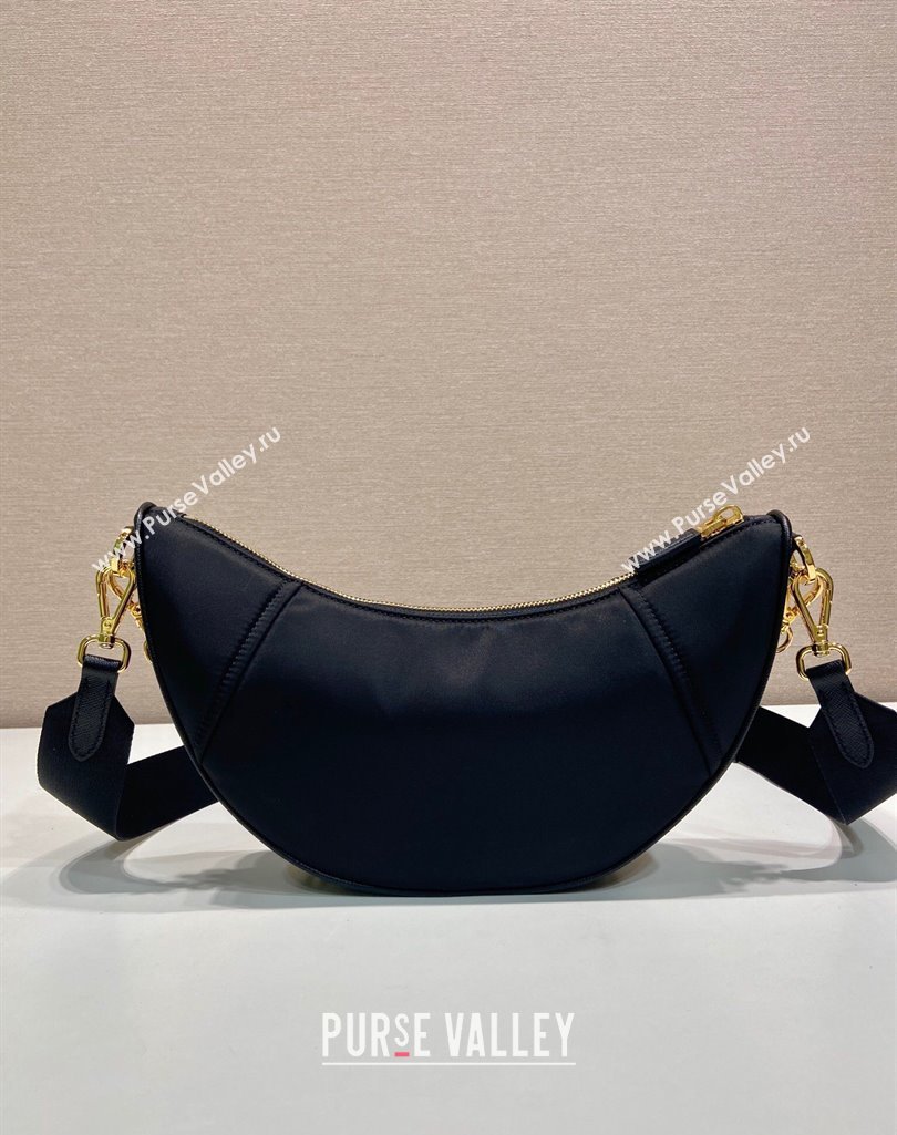 Prada Demi-lune Re-Nylon shoulder bag 1BH222 Black 2025 (YZ-250407061)