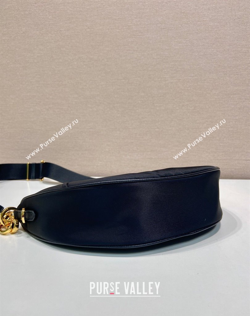 Prada Demi-lune Re-Nylon shoulder bag 1BH222 Black 2025 (YZ-250407061)