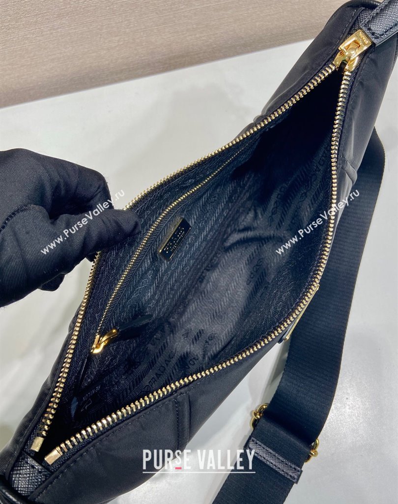 Prada Demi-lune Re-Nylon shoulder bag 1BH222 Black 2025 (YZ-250407061)