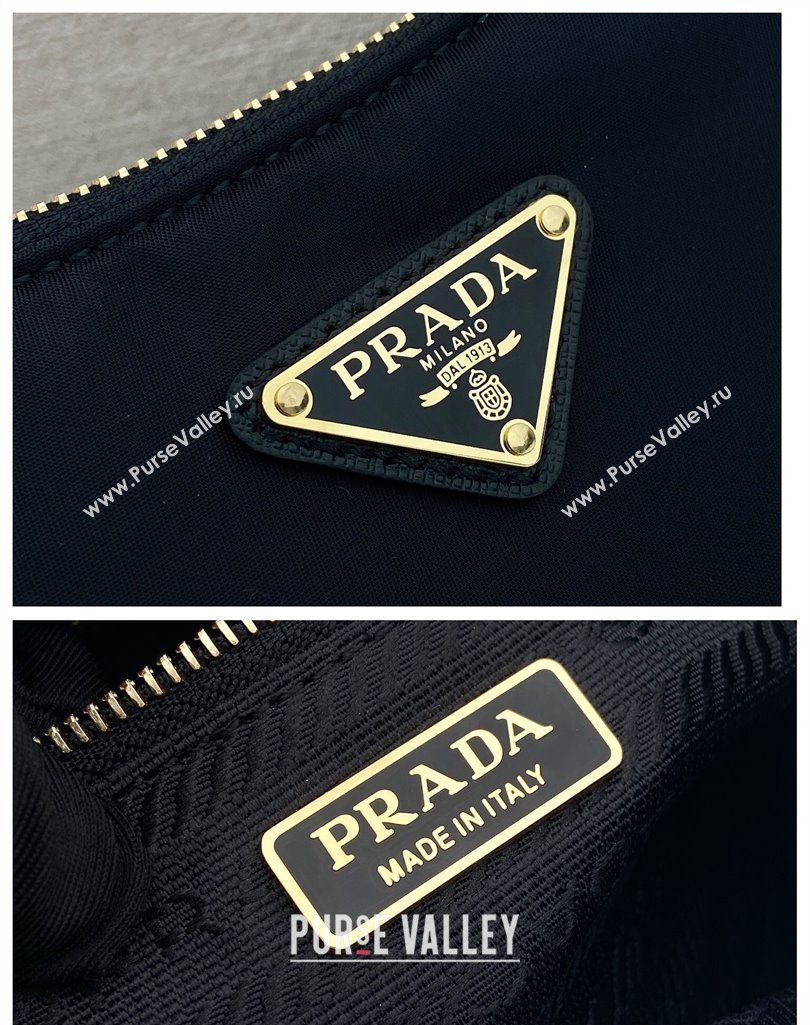 Prada Demi-lune Re-Nylon shoulder bag 1BH222 Black 2025 (YZ-250407061)