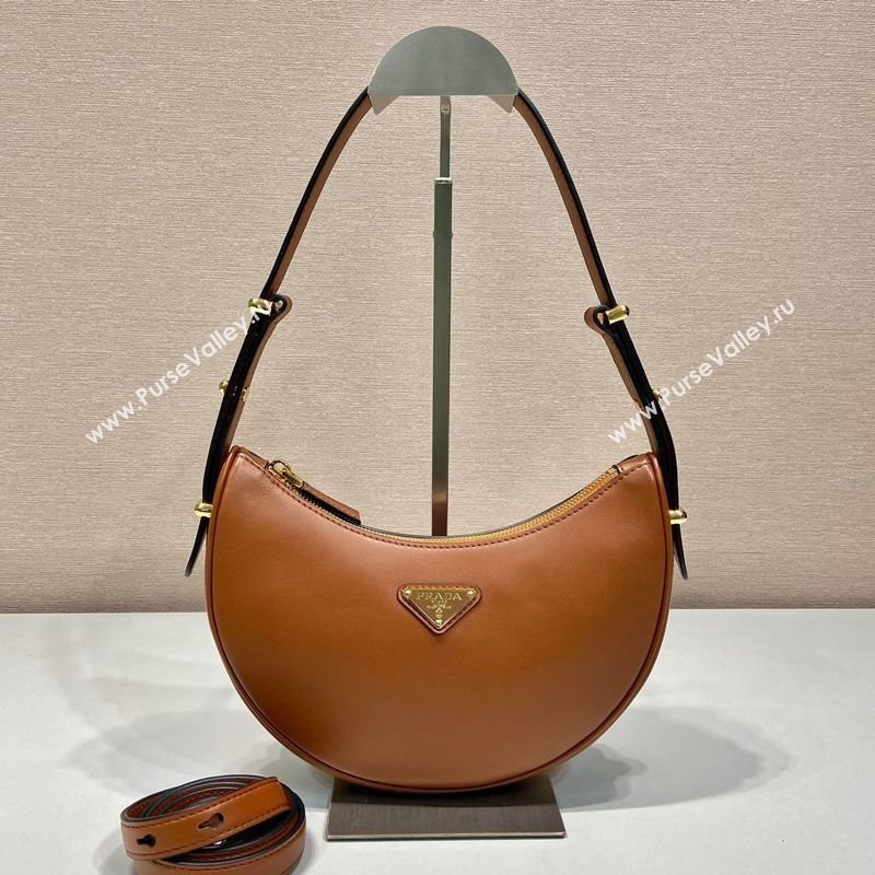 Prada Arque small leather shoulder bag 1BC194 Brown 2025 (YZ-250407062)