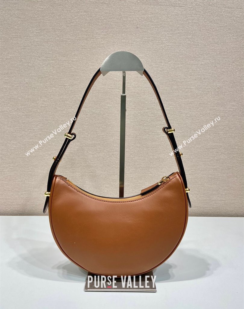 Prada Arque small leather shoulder bag 1BC194 Brown 2025 (YZ-250407062)