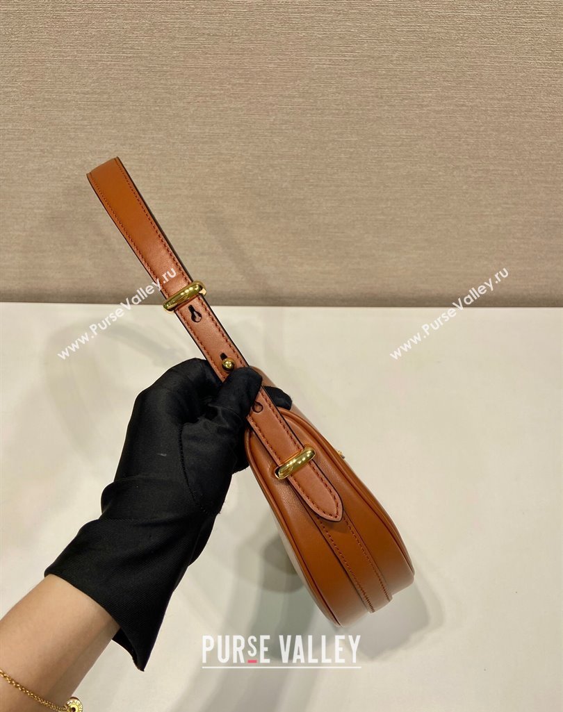 Prada Arque small leather shoulder bag 1BC194 Brown 2025 (YZ-250407062)