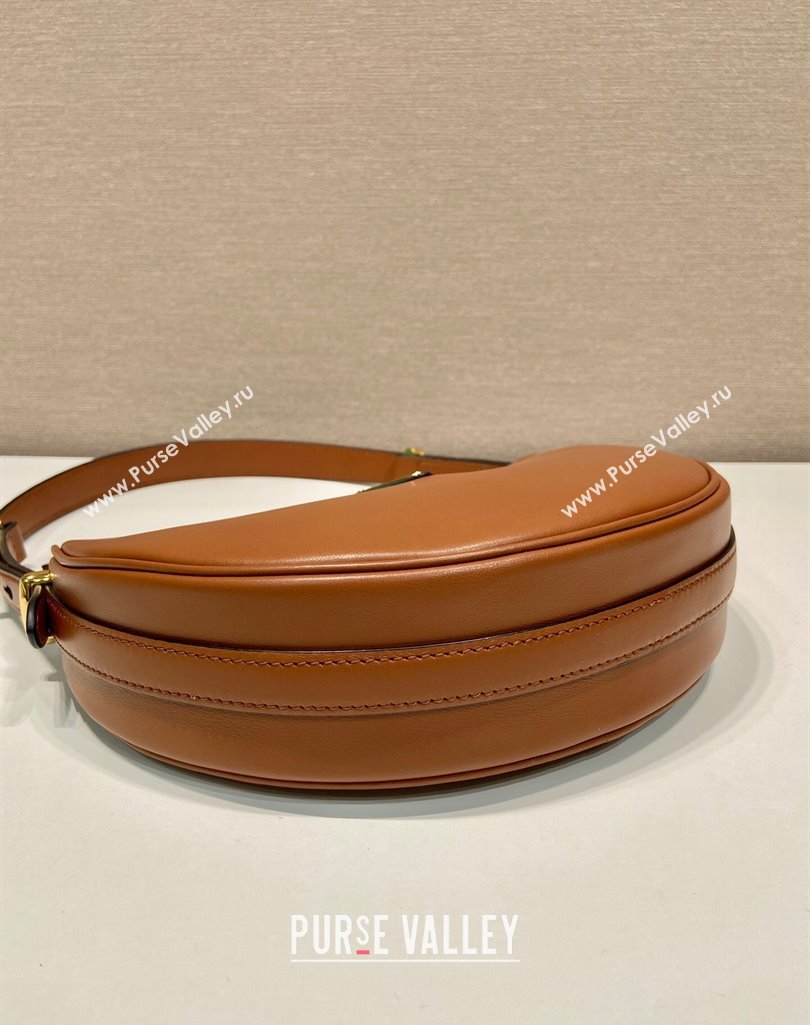 Prada Arque small leather shoulder bag 1BC194 Brown 2025 (YZ-250407062)