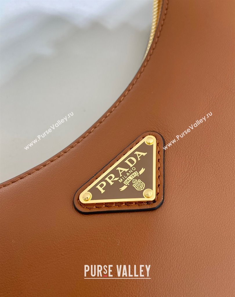 Prada Arque small leather shoulder bag 1BC194 Brown 2025 (YZ-250407062)