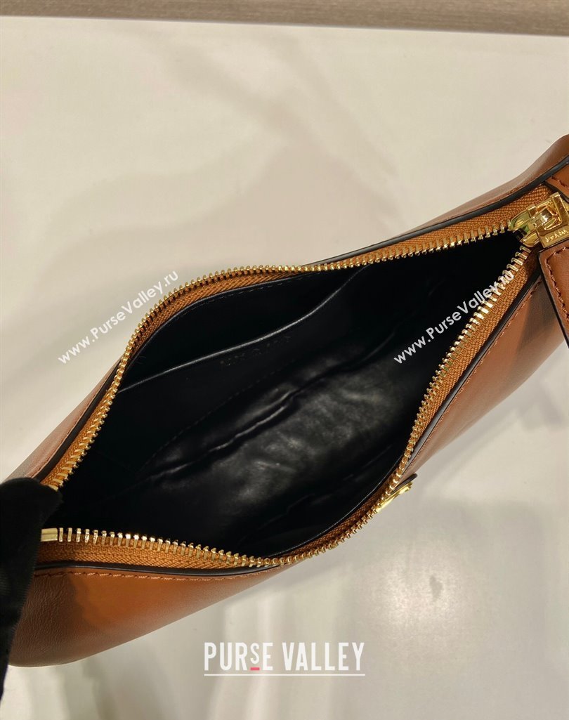 Prada Arque small leather shoulder bag 1BC194 Brown 2025 (YZ-250407062)