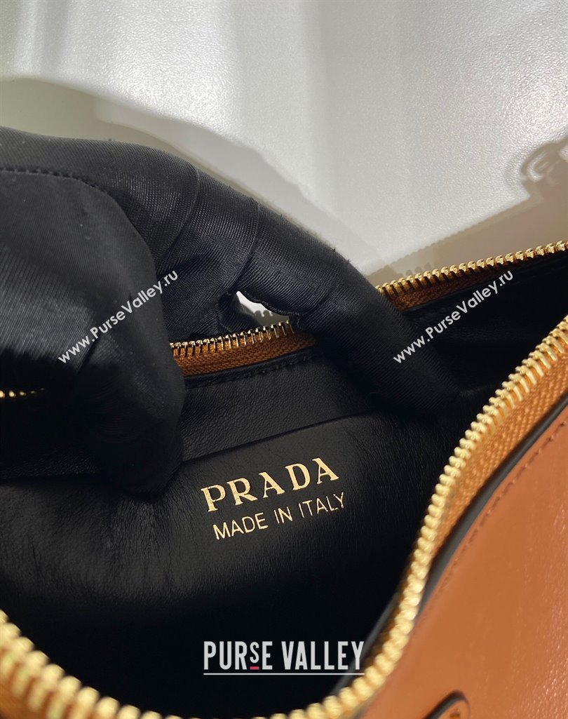Prada Arque small leather shoulder bag 1BC194 Brown 2025 (YZ-250407062)