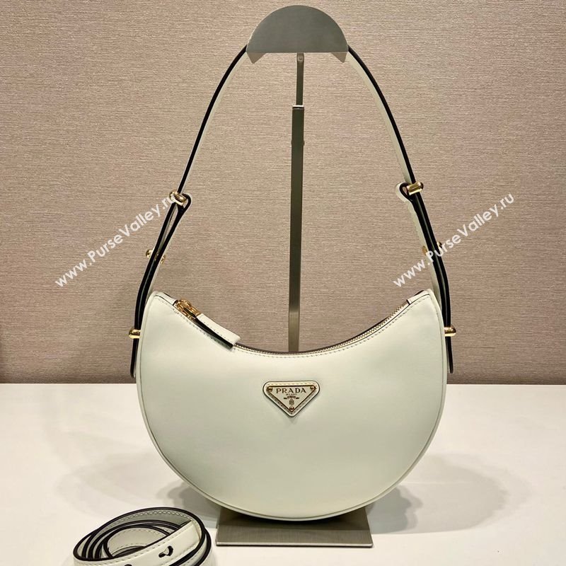 Prada Arque small leather shoulder bag 1BC194 White 2025 (YZ-250407063)