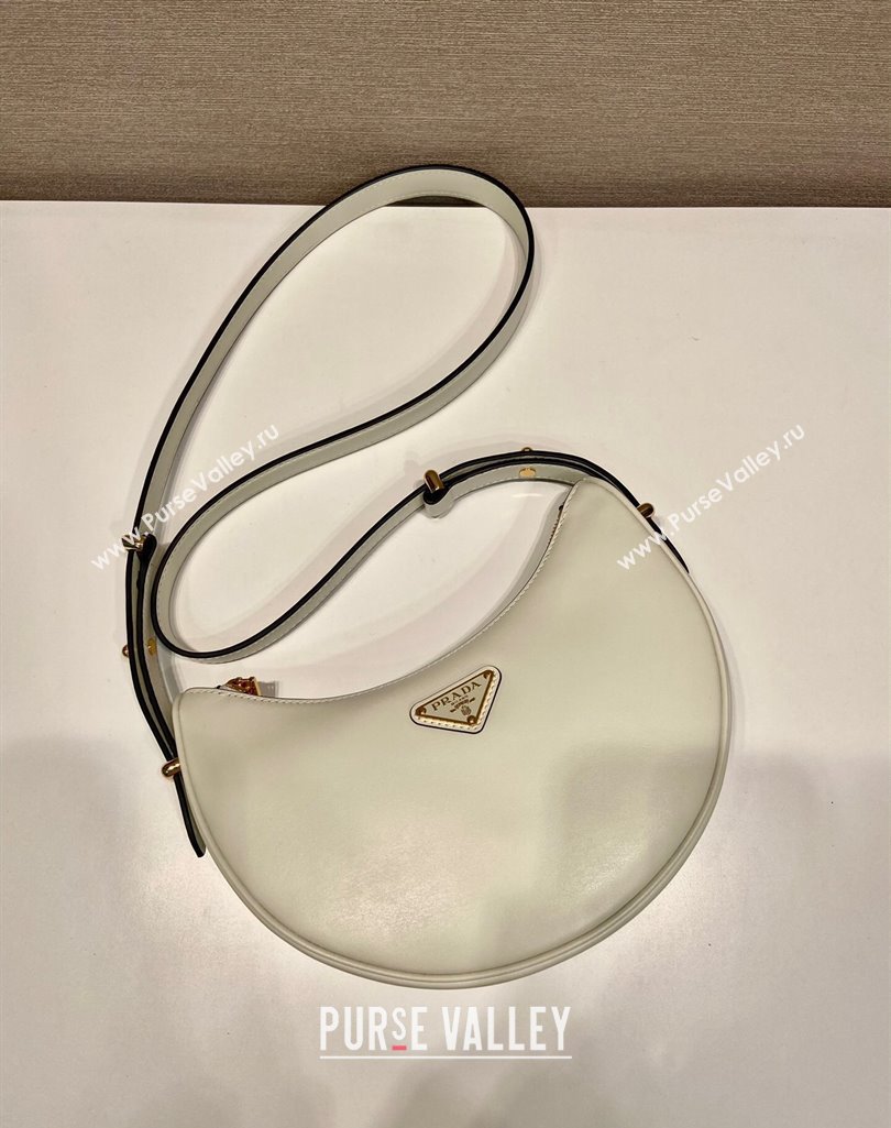 Prada Arque small leather shoulder bag 1BC194 White 2025 (YZ-250407063)