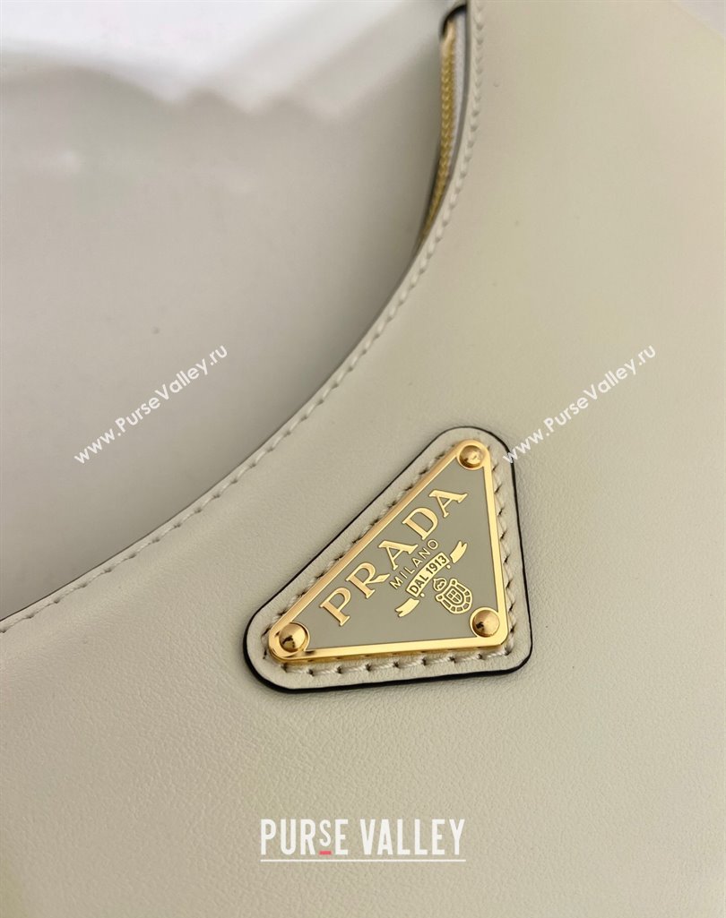 Prada Arque small leather shoulder bag 1BC194 White 2025 (YZ-250407063)