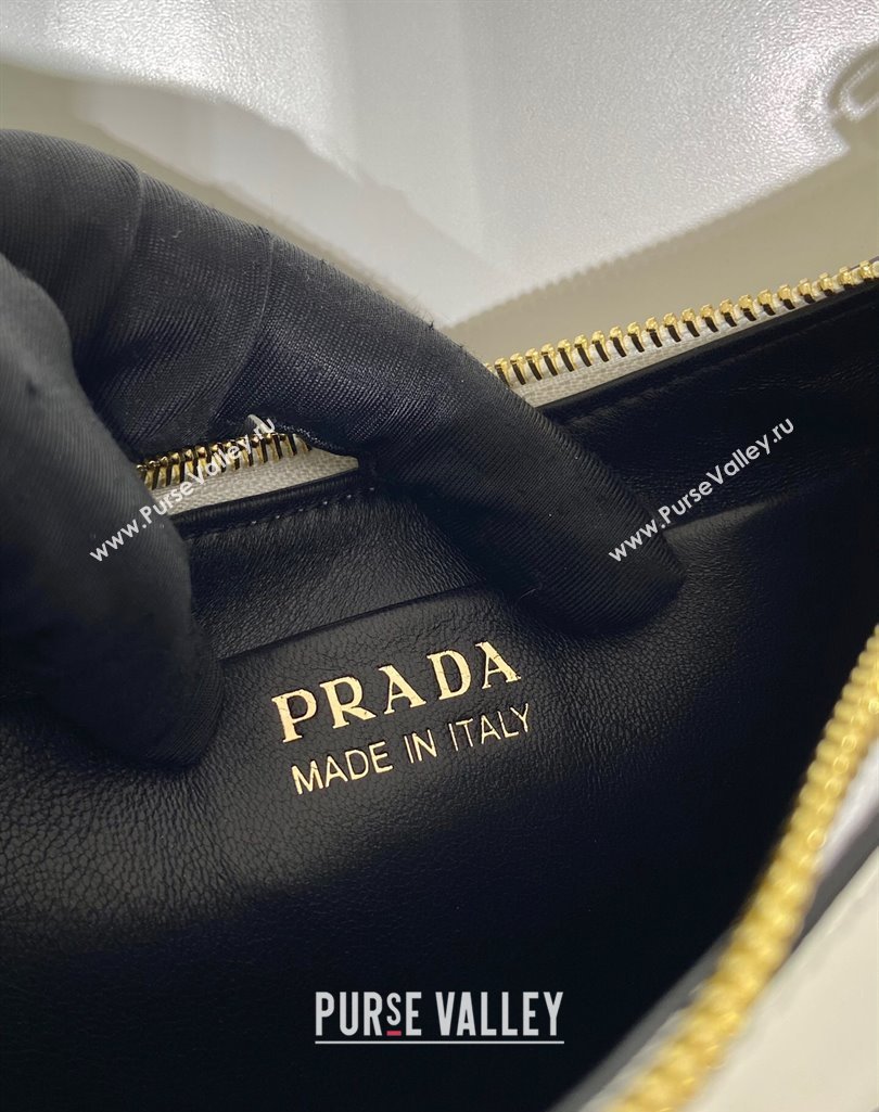 Prada Arque small leather shoulder bag 1BC194 White 2025 (YZ-250407063)