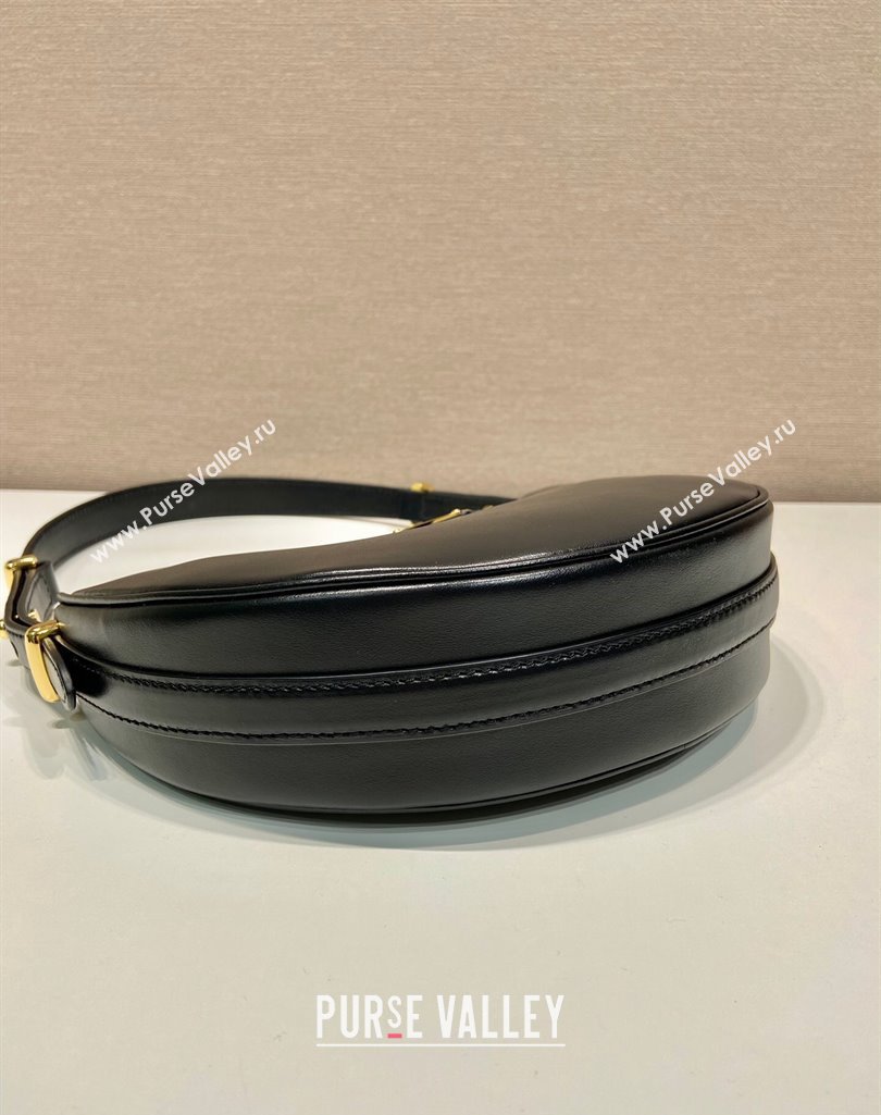 Prada Arque small leather shoulder bag 1BC194 Black 2025 (YZ-250407064)