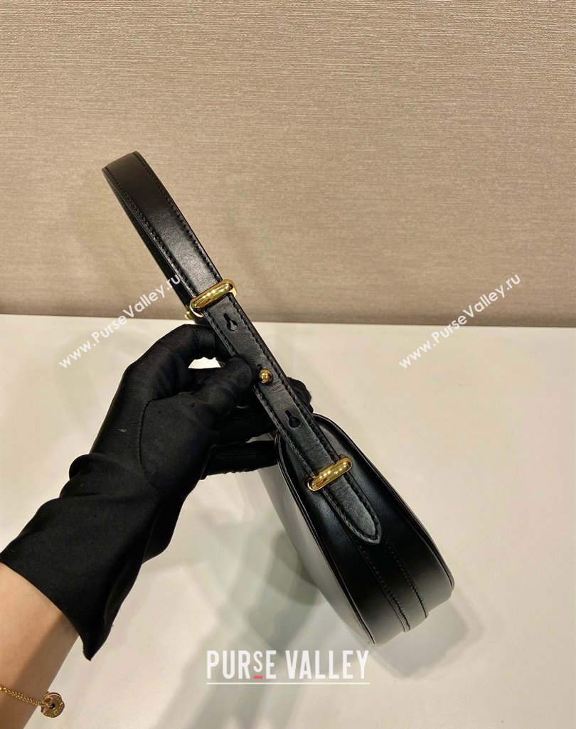 Prada Arque small leather shoulder bag 1BC194 Black 2025 (YZ-250407064)