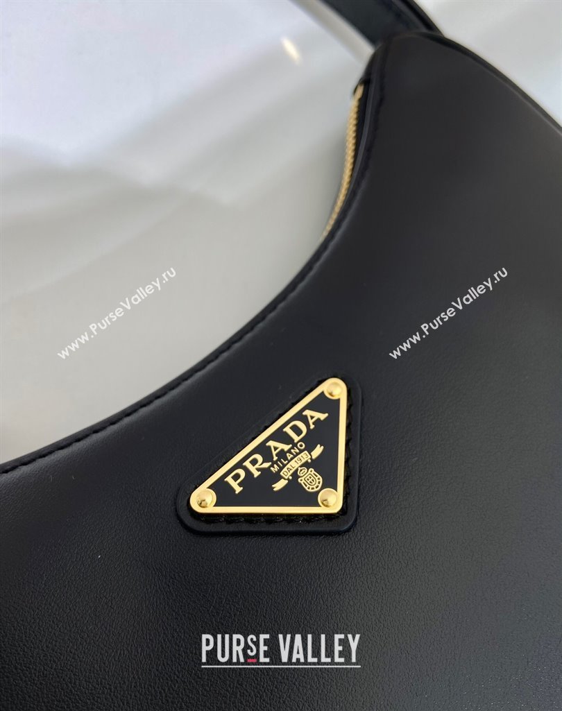 Prada Arque small leather shoulder bag 1BC194 Black 2025 (YZ-250407064)