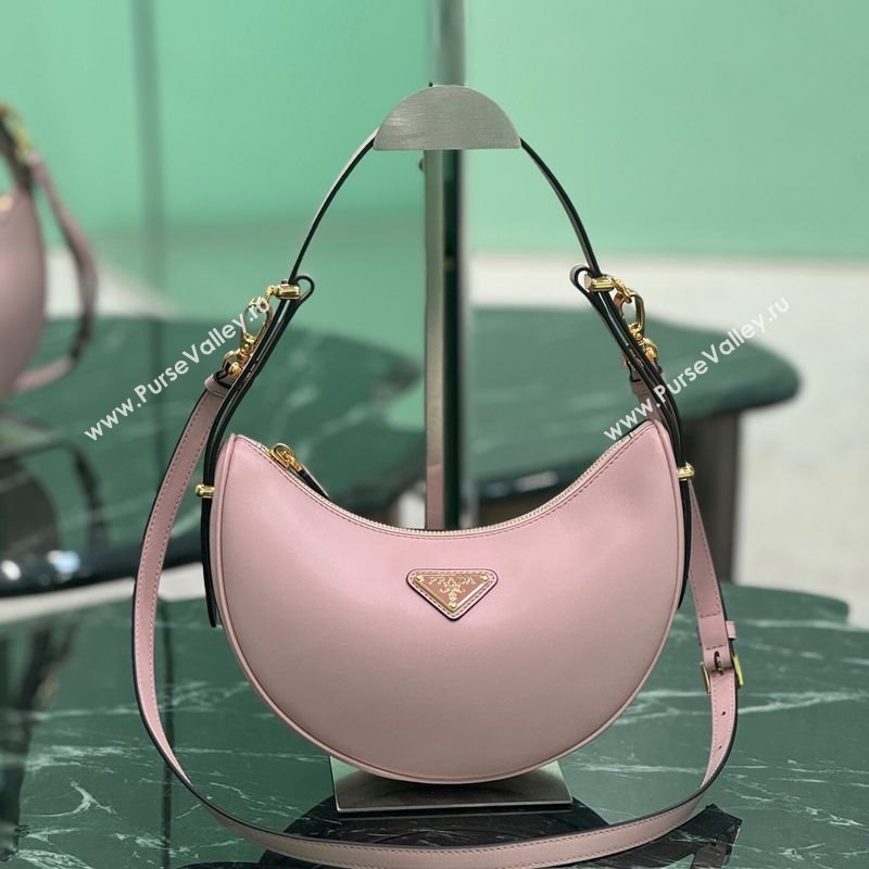Prada Arque small leather shoulder bag 1BC194 Alabaster Pink 2025 (YZ-250407066)