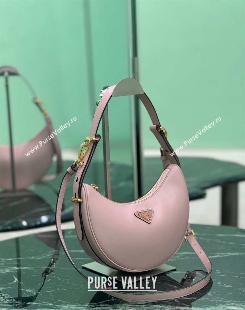 Prada Arque small leather shoulder bag 1BC194 Alabaster Pink 2025 (YZ-250407066)