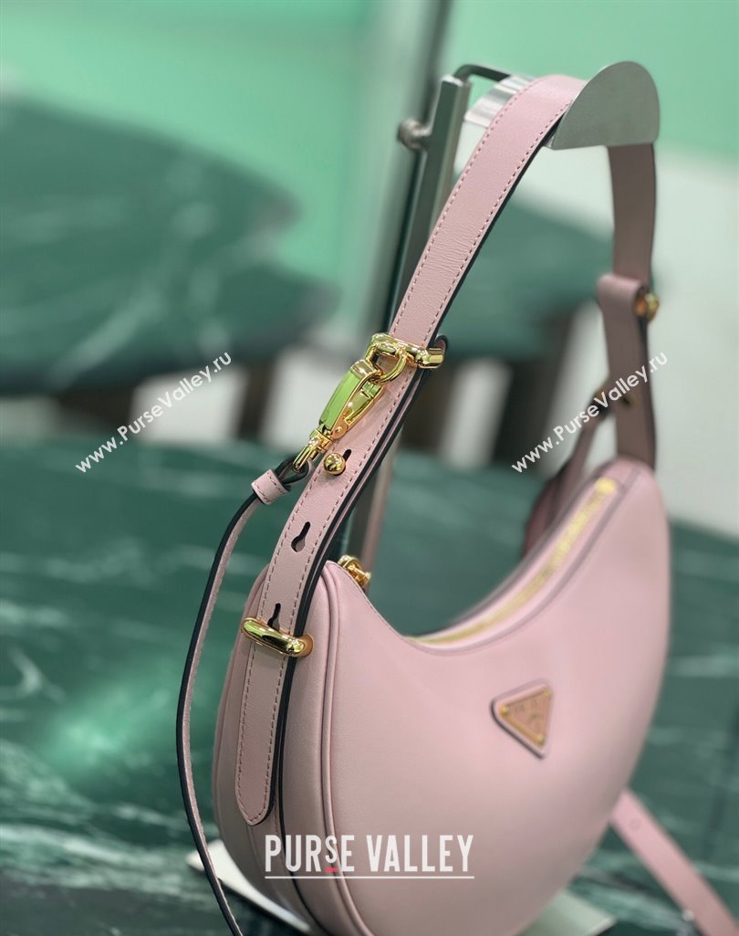 Prada Arque small leather shoulder bag 1BC194 Alabaster Pink 2025 (YZ-250407066)