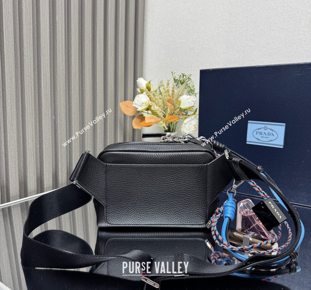 Prada Mens Leather shoulder bag with charm Black 2025 2VH184 (YZ-250407048)