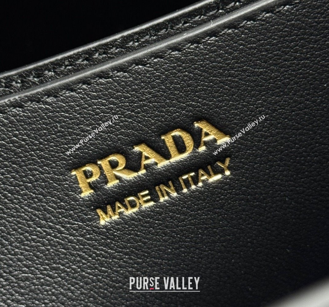 Prada Mens Buckle medium leather handbag with buckle belt Black 2025 1BA417 (YZ-250407053)