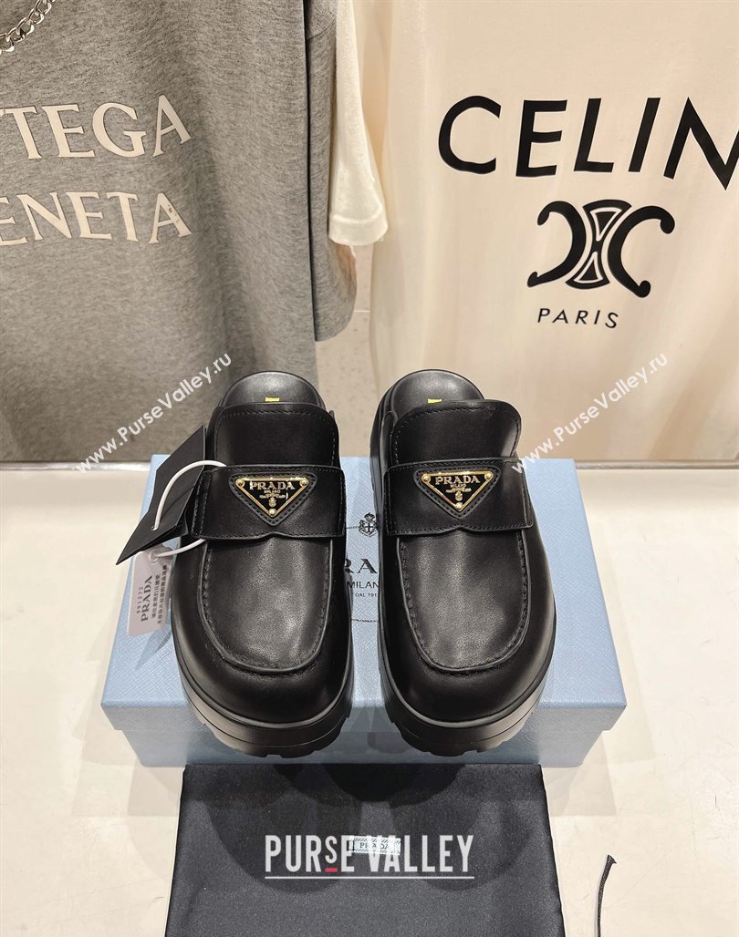 Prada Leather Platform Mules Black 2025 1XZ778 (MD-250424085)