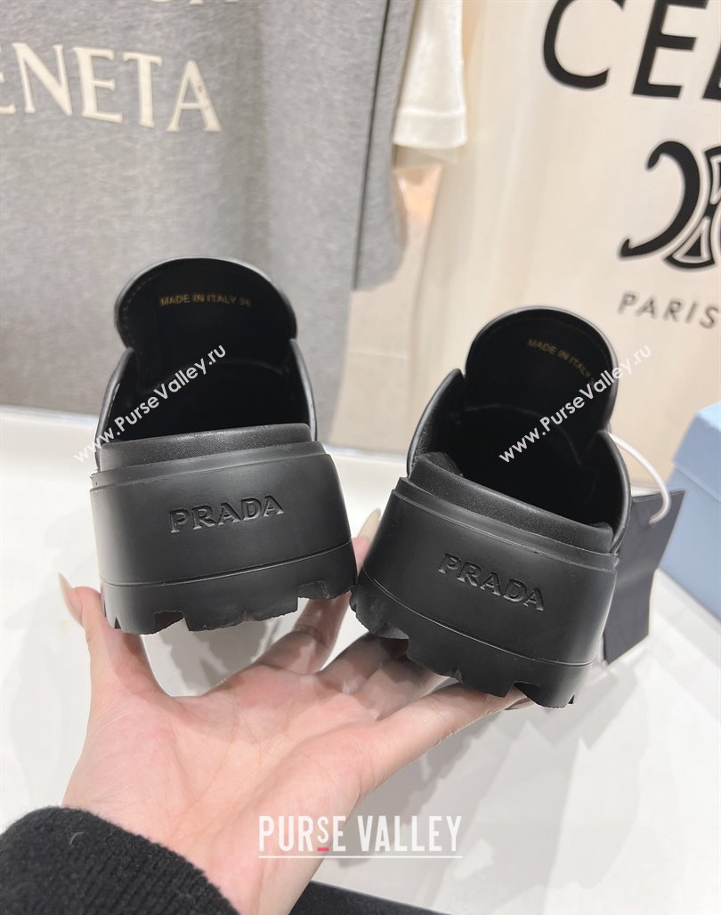 Prada Leather Platform Mules Black 2025 1XZ778 (MD-250424085)