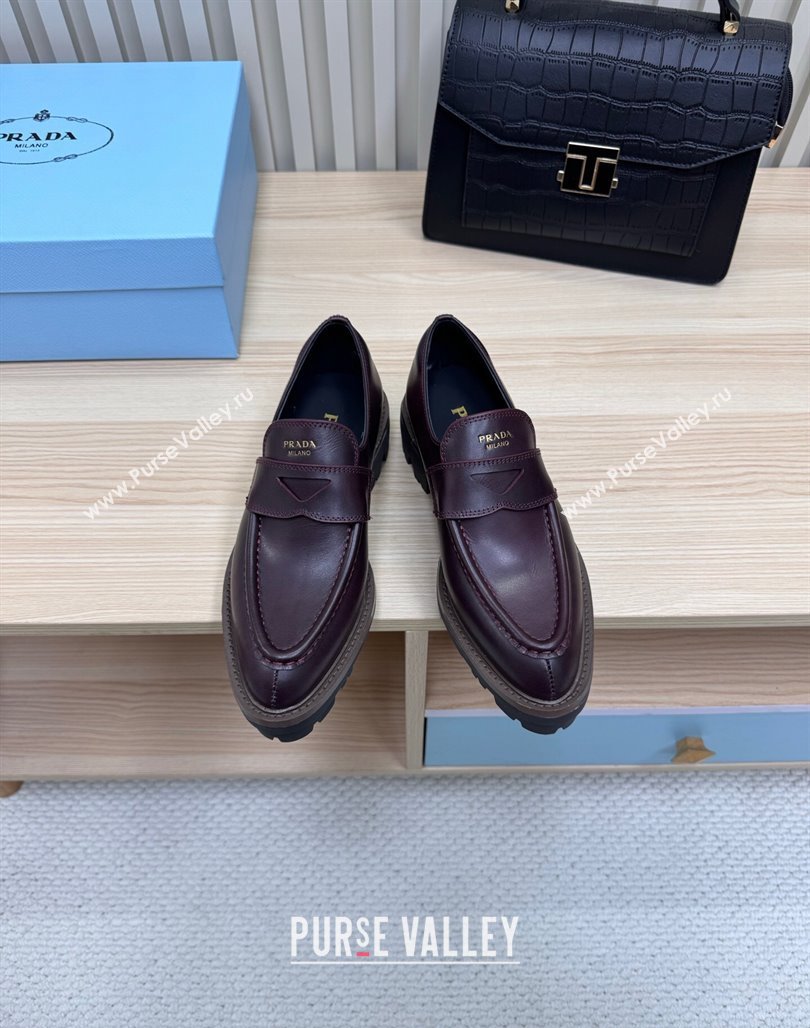 Prada Leather loafers Purple 2025 1D877N (MD-250424127)