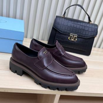 Prada Leather loafers Purple 2025 1D877N (MD-250424127)