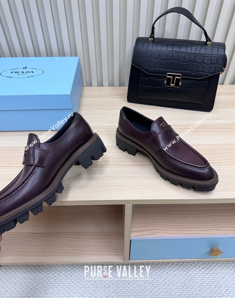Prada Leather loafers Purple 2025 1D877N (MD-250424127)