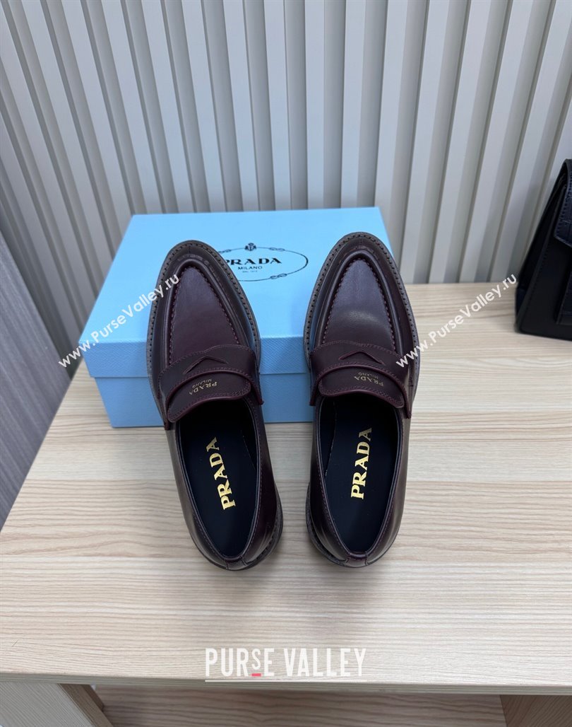 Prada Leather loafers Purple 2025 1D877N (MD-250424127)