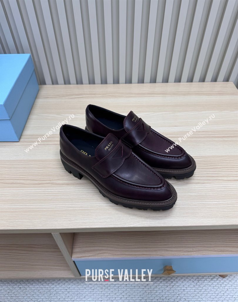 Prada Leather loafers Purple 2025 1D877N (MD-250424127)