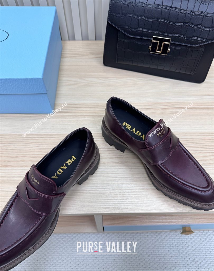 Prada Leather loafers Purple 2025 1D877N (MD-250424127)