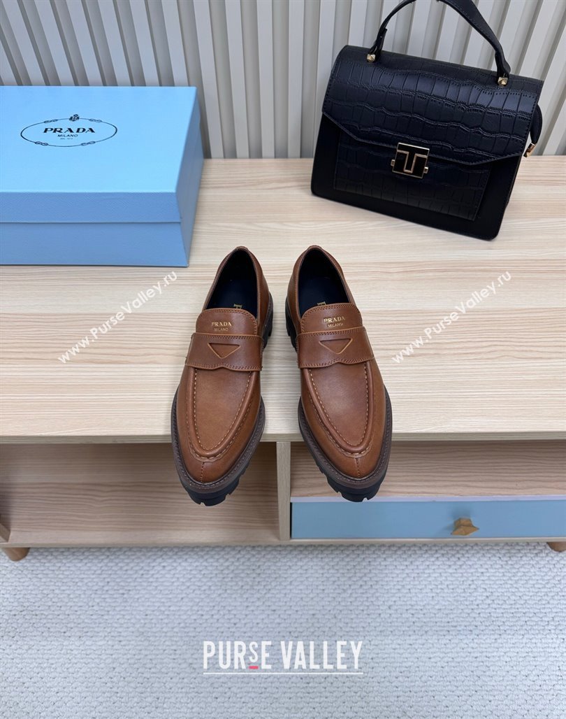 Prada Leather loafers Brown 2025 1D877N (MD-250424128)