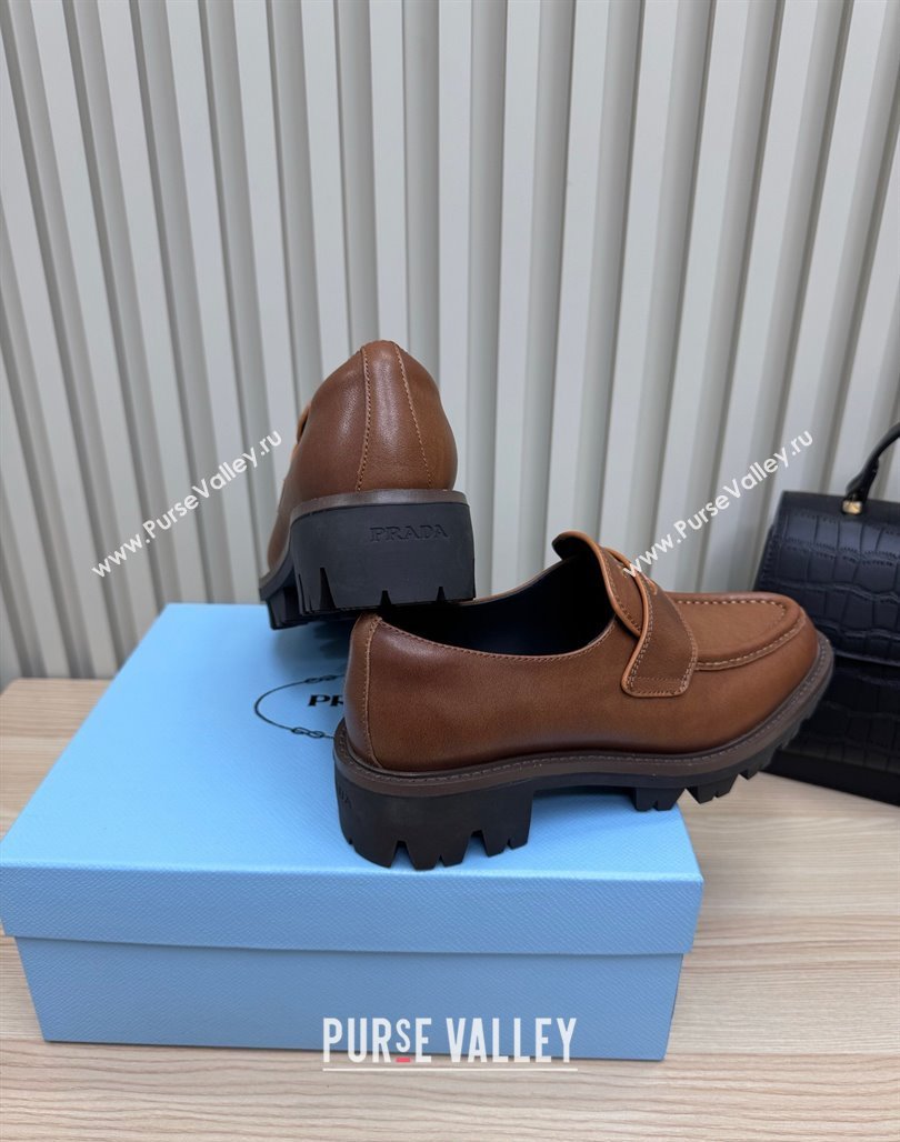 Prada Leather loafers Brown 2025 1D877N (MD-250424128)