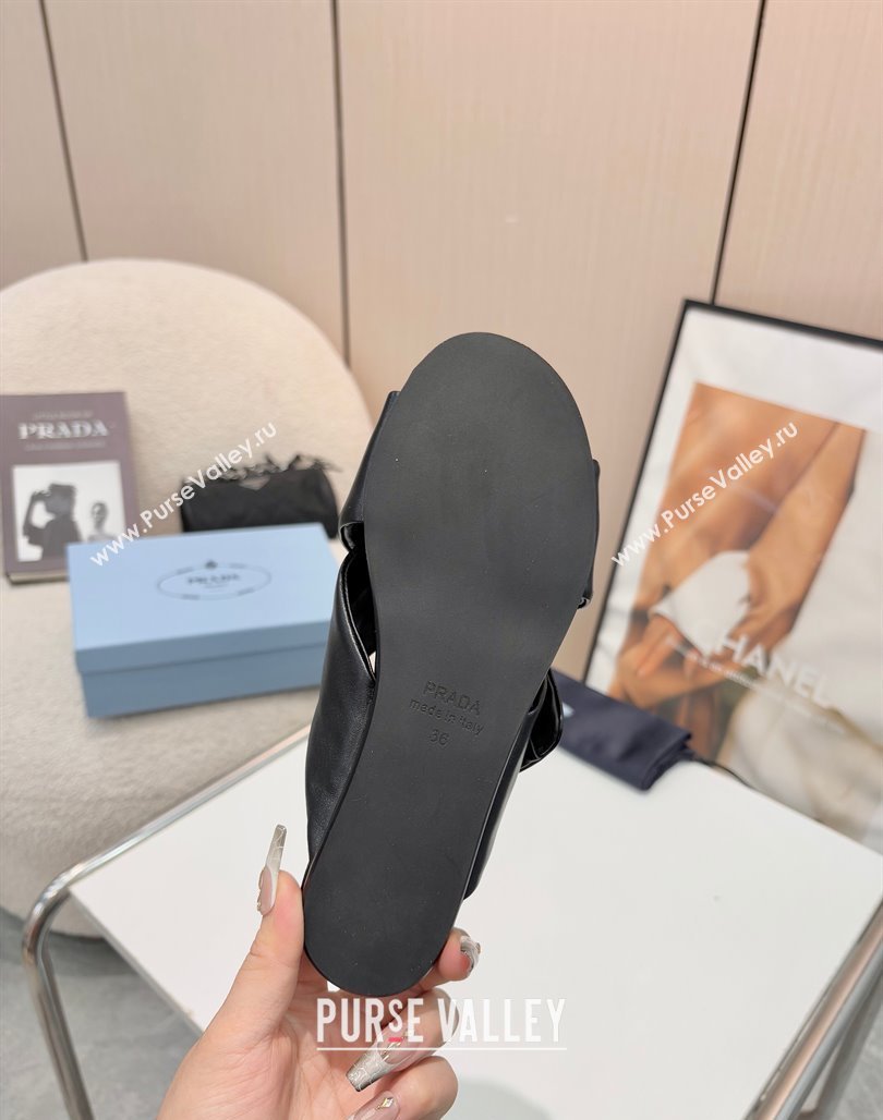 Prada Padded nappa leather slides sandal Black 2025 1XX713 (MD-250424123)