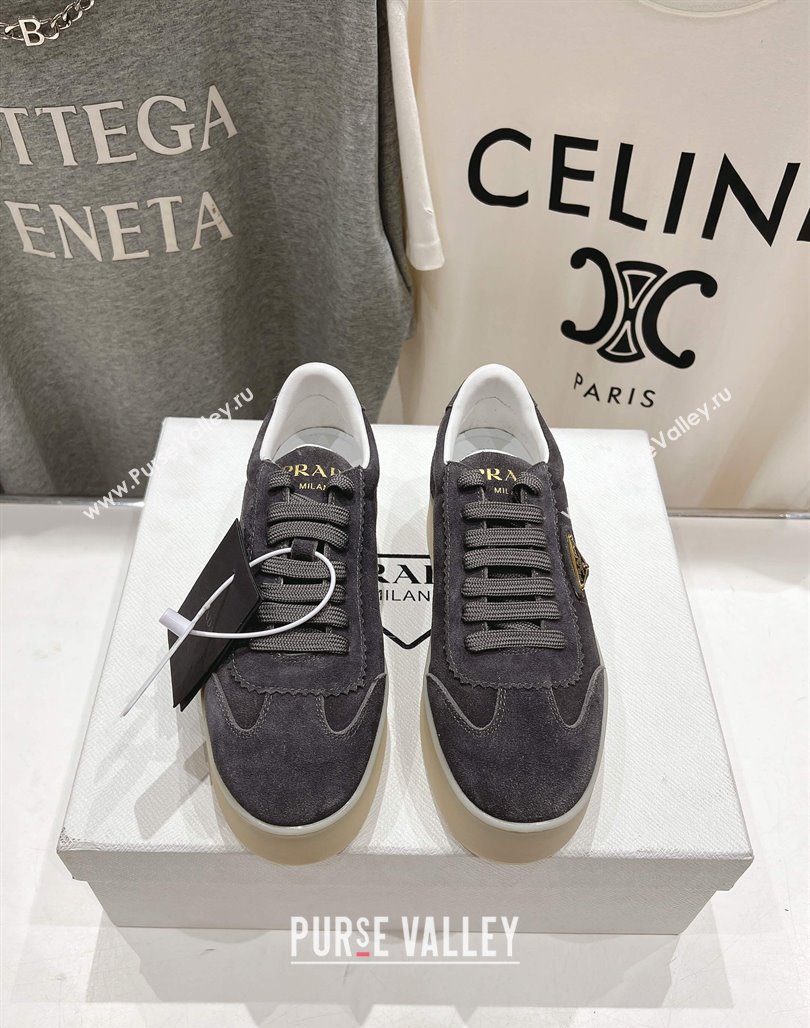 Prada Downtown Bold Suede Sneakers Grey 2025 1E928N (MD-250424091)