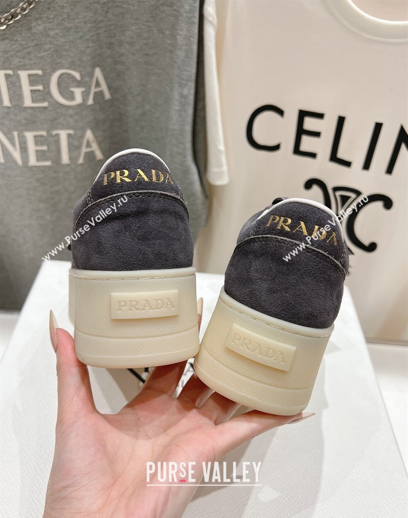 Prada Downtown Bold Suede Sneakers Grey 2025 1E928N (MD-250424091)