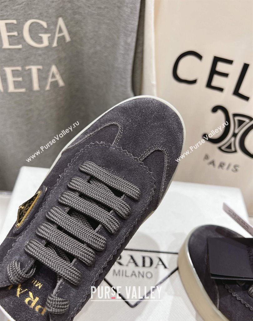 Prada Downtown Bold Suede Sneakers Grey 2025 1E928N (MD-250424091)