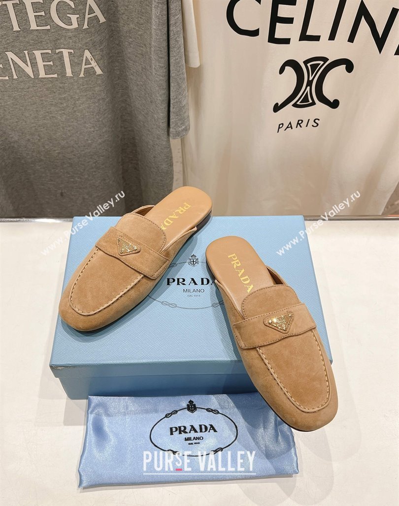 Prada Suede Mules/Slippers Dark Beige 2025 1D766N (SS-250424162)