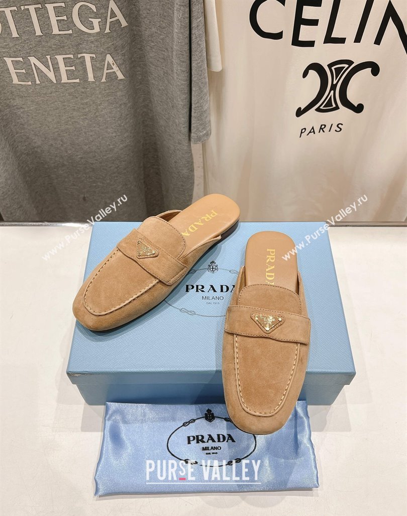 Prada Suede Mules/Slippers Dark Beige 2025 1D766N (SS-250424162)
